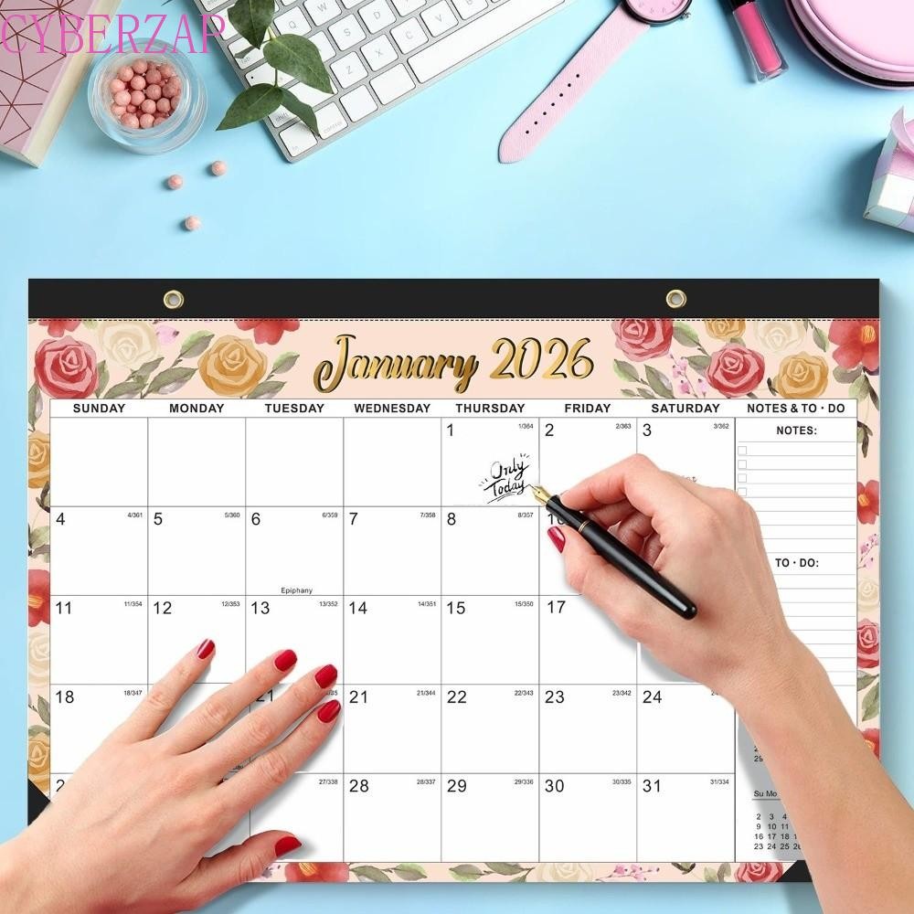 CYBERZAP Wall Calendar, Spacious Premium Paper Hanging Calendar, Home Planner Organizer Bright รายเด