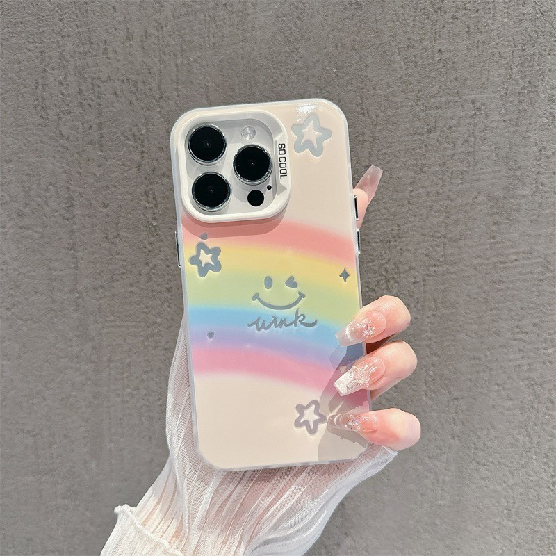 for เคสไอโฟน 13 12 11 iPhone 16 15 14 PRO MAX X XS MAX XR 7/8PLUS รุ้งแอปเปิ้ลโทรศัพท์ จัดส่งจากประเทศไทย เกาหลี ขายดี - รูปที่ 3