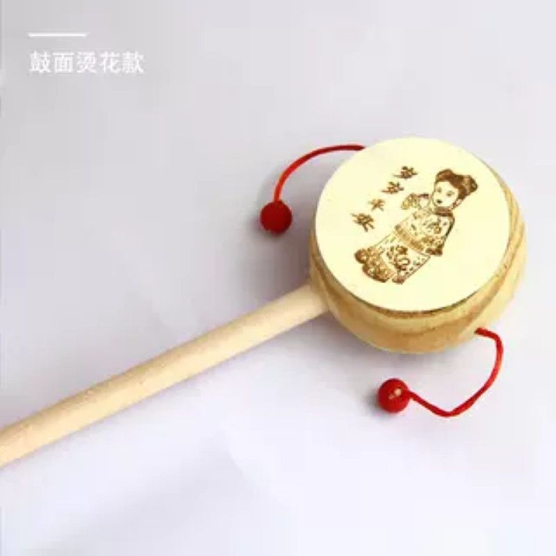 Old-fashioned แบบดั้งเดิม Handmade กลองไม้ Baby Early Education กลองไม้ Y8.31