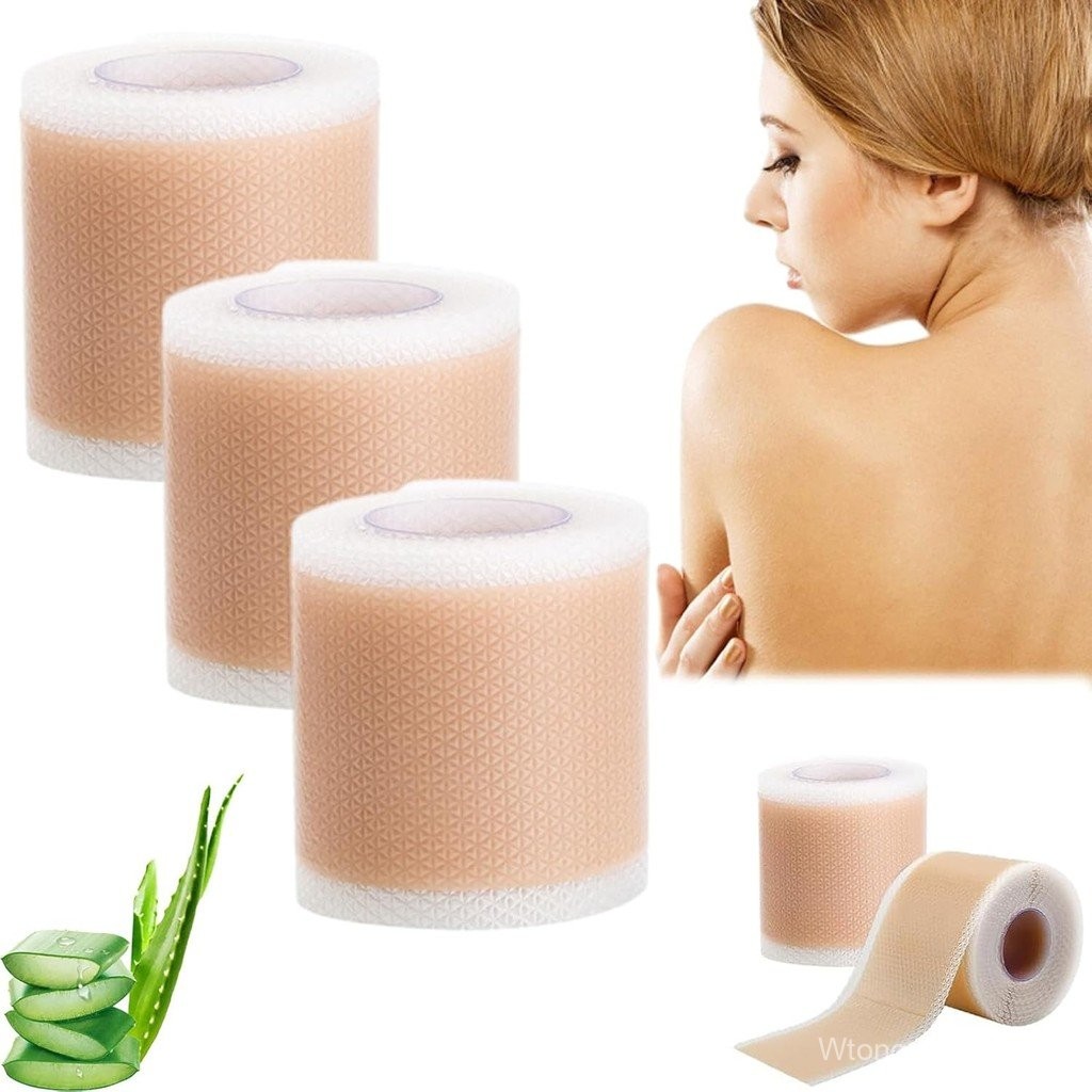 แผ่นแปะซิลิโคน Lejuv, แผ่นแผลเป็นซิลิโคน Lejuv, 1.6in X 4.9ft Lejuv, สําหรับหน้าผาก, ดวงตา, ปาก, คอ,