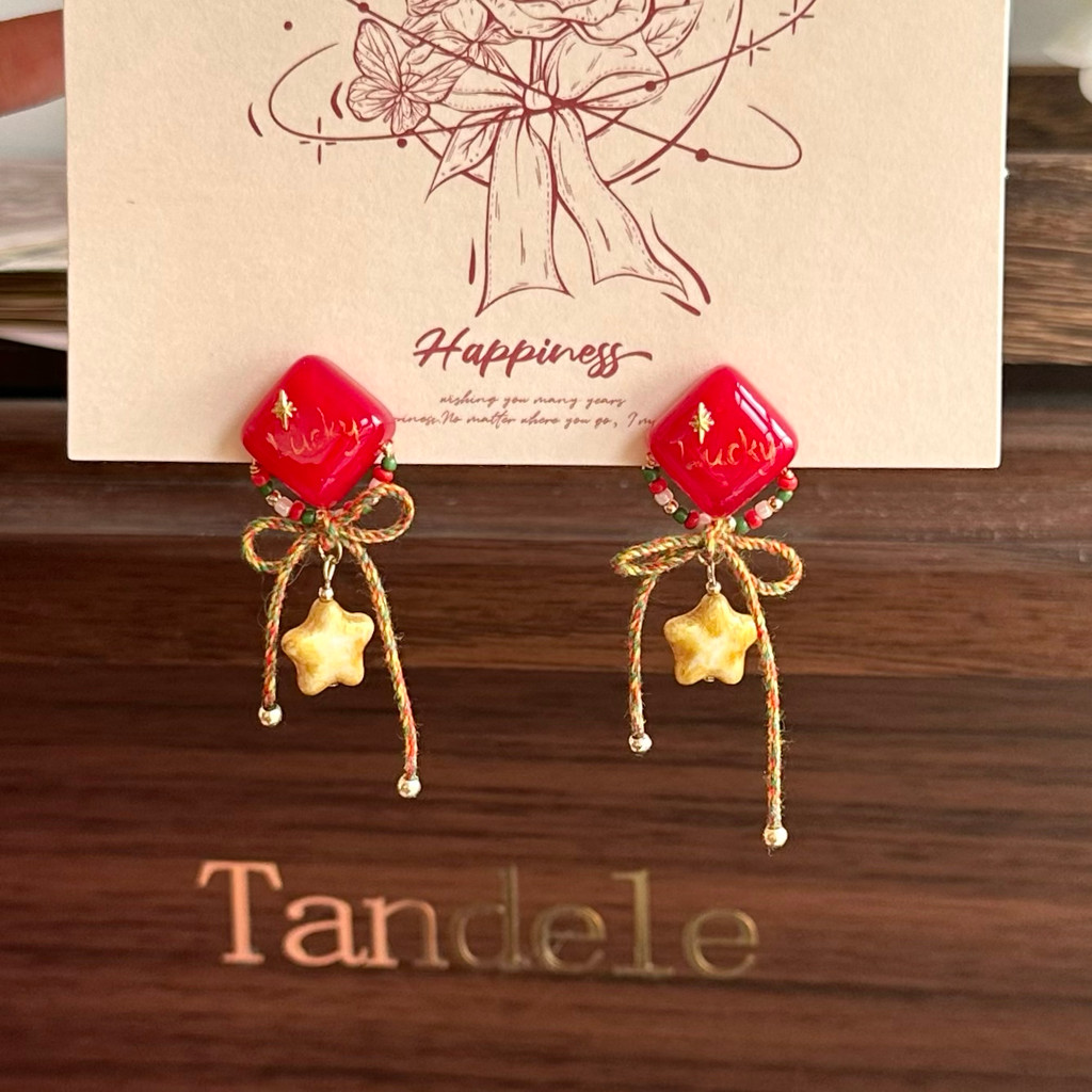 kitty ของใช้ ต่างหู kitty Lucky Star | One Plus One Shop ดีไซน์ดั้งเดิมต่างหูเฉพาะดาวต่างหูสีขาวน่าร