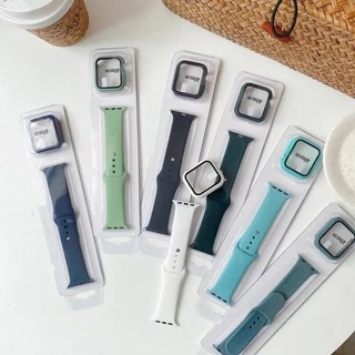 สายคล้องซิลิโคนสำหรับเคสพีซี for IWatch Apple Watch Ultra 3 2 SE 3 Series 11 10 9 8 7 6 5 4 3 ขนาด 49มม. 45 44 46 42มม.