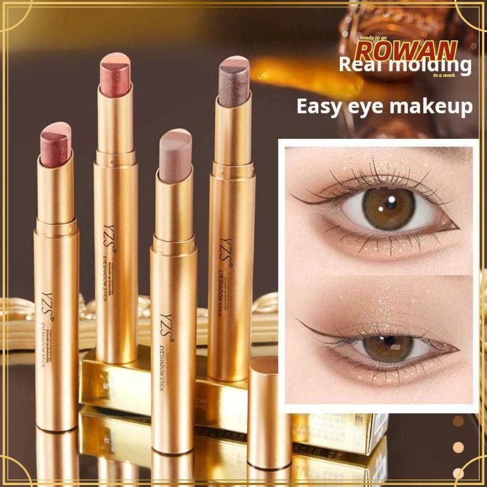 โรวัน ปากกาอายแชโดว์แท่งอายแชโดว์สามสีติดทนนานแต่งตาเคลือบกันน้ําเหมาะสําหรับคนขี้เกียจ