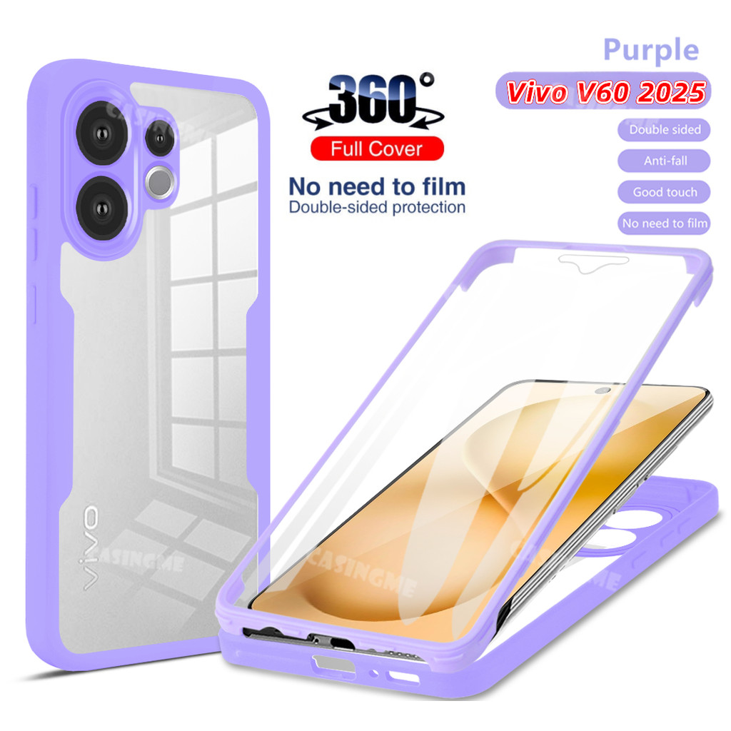 Vivo V60 2025 360 ปลอกโปร่งใสสําหรับ Vivo V60 V 60 VivoV60 V60Pro V60E 60V Pro Lite 5G 4G 2025 เคสโท