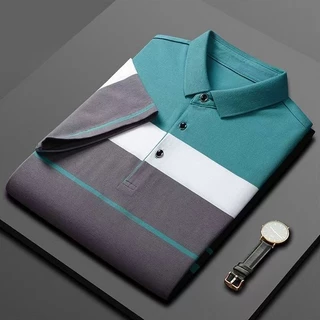PROMAN เสื้อโปโลผู้ชาย สไตล์สำหรับพ่อวัยกลางและผู้สูงอายุ สีพื้น มีหลายสีให้เลือก ทรงหลวม แต่งลุคได้หลากหลาย