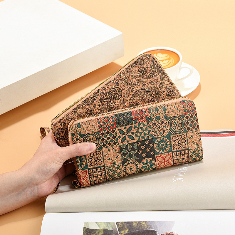 Retro Wood Grain Handheld Wallet - แฟชั่นผู้หญิงมัลติฟังก์ชั่น