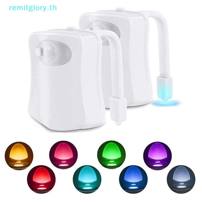 Remitglory 1PC ที่นั่งชักโครก Smart Motion Sensor Night Light 16/8 สีกันน้ํา Backlight สําหรับห้องน้