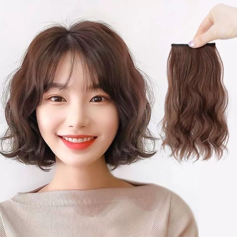 HAIRP แฮร์พีชผมลอน ยาว25-35 CM แบบช่อ เพิ่มผมหนา เนียนธรรมชาติ ใช้งานง่าย ต่อผมแบบกิ๊บ สีธรรมชาติ พร้อมส่ง