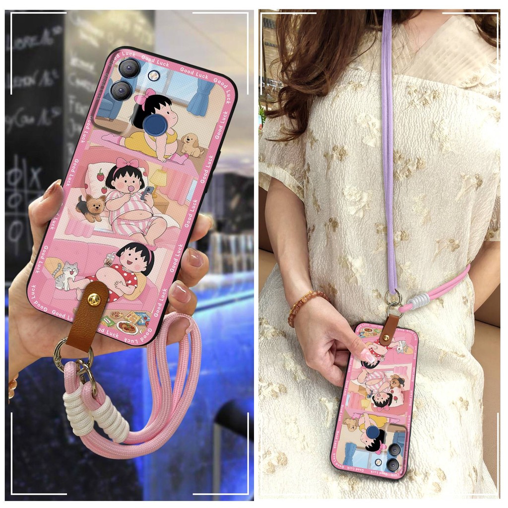 น่ารัก Crossbody เคสโทรศัพท์สําหรับ Tecno POP5 LTE/BD4 กันน้ํา Anti-knock ทนทานแนวทแยงปกหลังป้องกันฝ