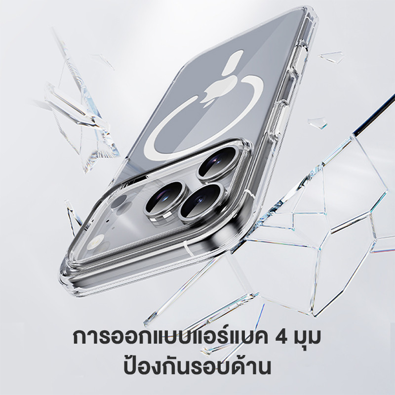 ROCK เคส Magsafe เคสไอโฟน เคสใส For iPhone 17 Pro Max/17 Pro/Air/16e/15 Pro/15 Pro Max/ 14 Pro/14 Pro Max /16/15/14 Case - ภาพย่อย 4