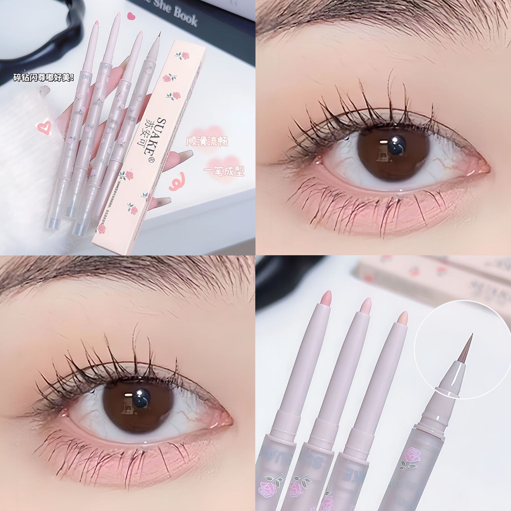 แต่งหน้า Suake Suake Suake Double-Headed Lying Silkworm Pen Outline Shadow Pen Highlighter 2 in 1