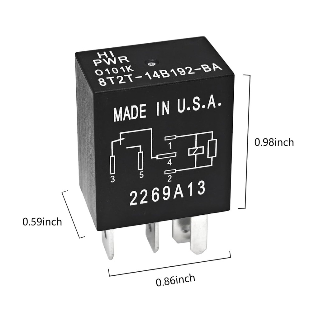 รีเลย์ 8T2T-14B192-BA (แพ็ค 4), 30A 12VDC 5Pins รีเลย์ยานยนต์ - เปลี่ยน OEM ที่เชื่อถือได้, เข้ากันไ