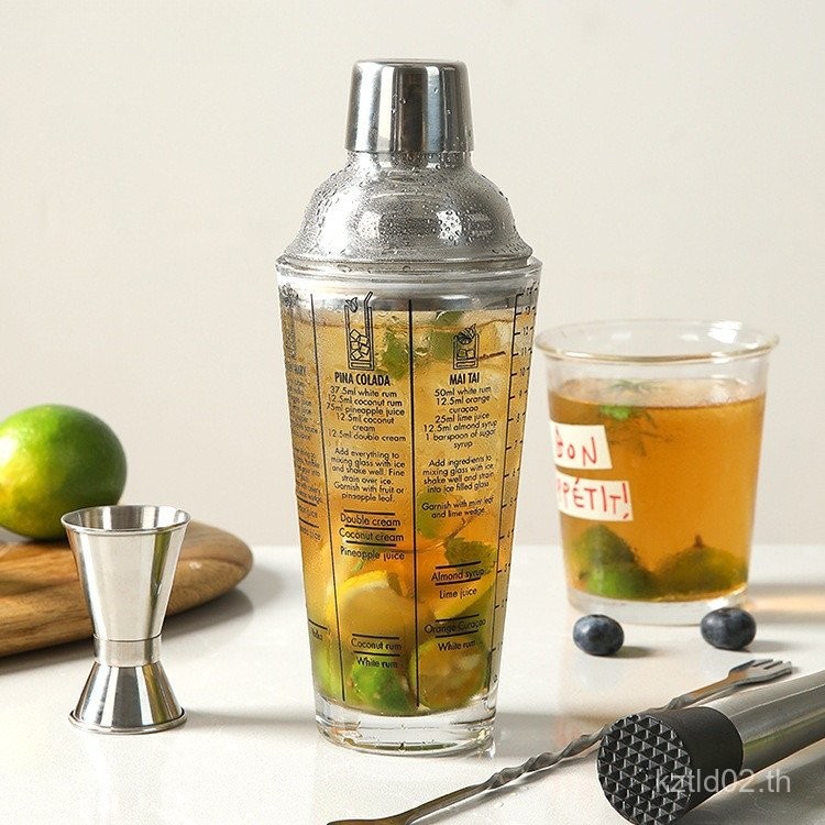 แก้วเชคเกอร์ถ้วยผสมชุดร้านชานมที่ทําด้วยมือชามะนาวทําเครื่องมือมือเขย่าถ้วยรับประทานอาหารทุกวันครัวด