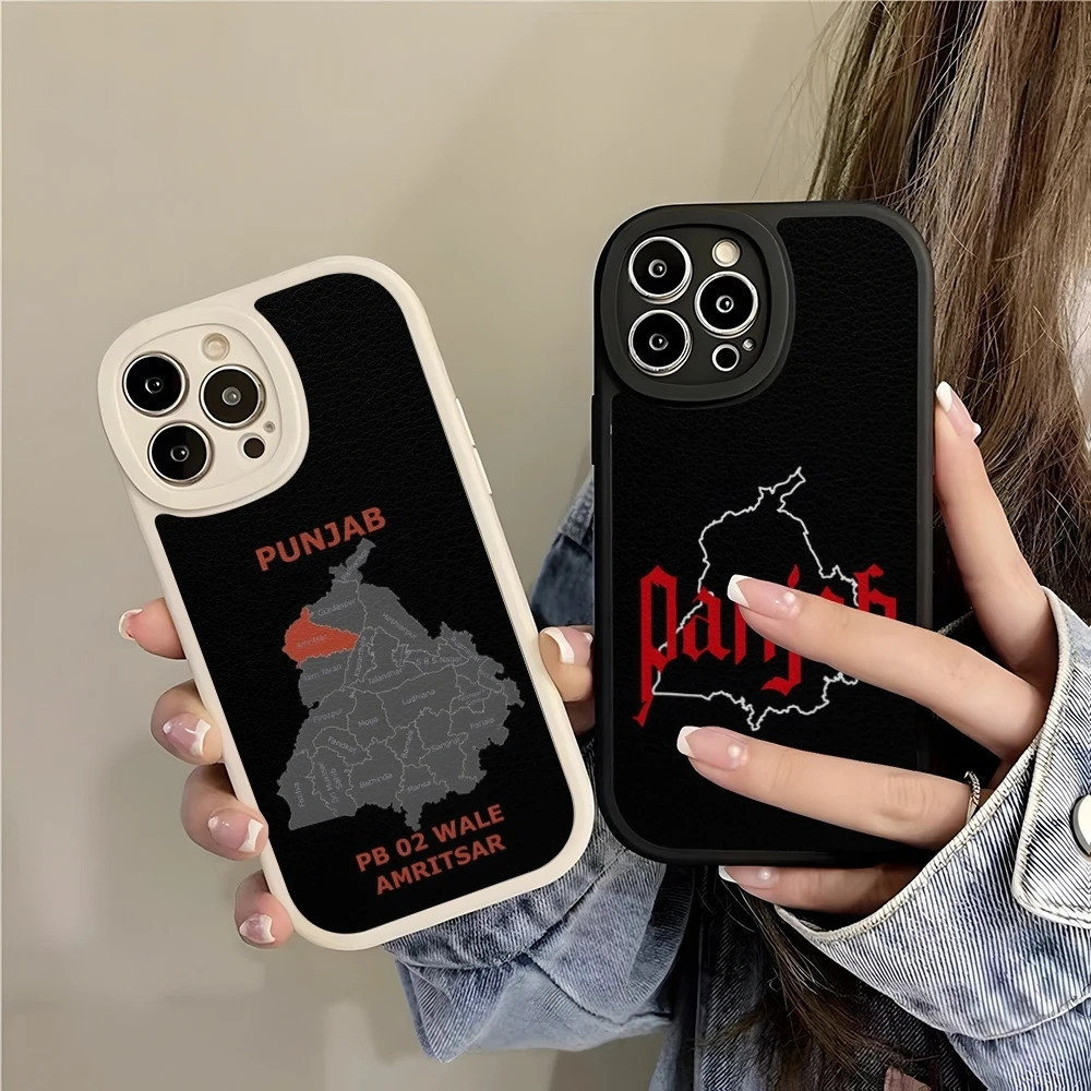 DY-1 ART Punjab แผนที่เคสโทรศัพท์สําหรับ Iphone 16 17,15 14 13 Pro Max 12 11 Mini X Xr Xs 7 8 Puls L
