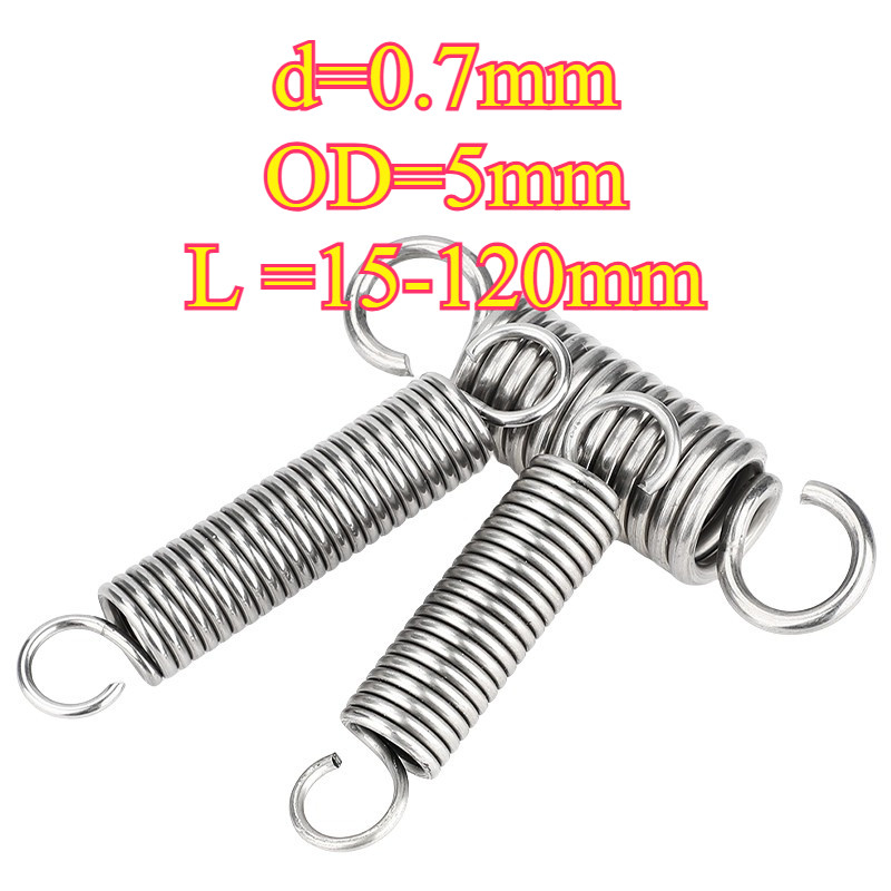 304 สแตนเลส สปริงแรงดึง/สปริง d=0.7mm,OD5mm,L=15~120mm สปริงดึงพร้อมตะขอ ทาประตูโรงรถ ขัดเงา เครื่องแกว่ง(HA-XDT-TH-1) - รูปที่ 3