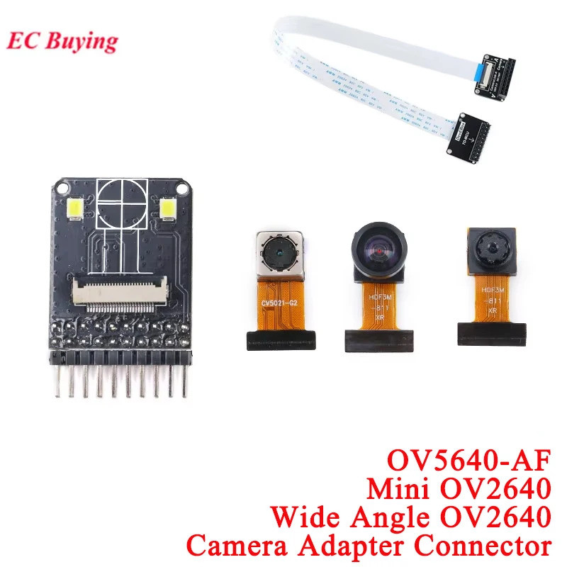 Mini OV2640 OV5640 OV5640-AF โมดูลกล้อง CMOS เซ็นเซอร์ภาพ ESP32-CAM มุมกว้างกล้องอะแดปเตอร์เชื่อมต่อ