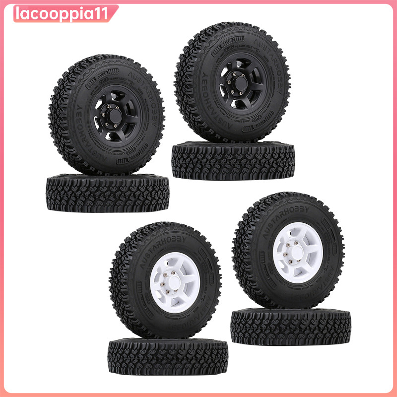 [lacooppia11] ชุดยางและขอบ RC 4 ชิ้น 1.55 Beadlock สําหรับ 1/10 Buggy Offroad สีขาว