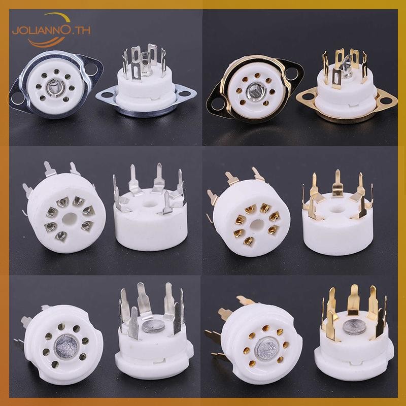 Joliann0 1PCS 6AQ5 EAA91 6J1 6J2 6X4 6Z4 ซ็อกเก็ตหลอดGold-Platedซ็อกเก็ตสําหรับ 7Pin B7G Vaccumหลอดเ