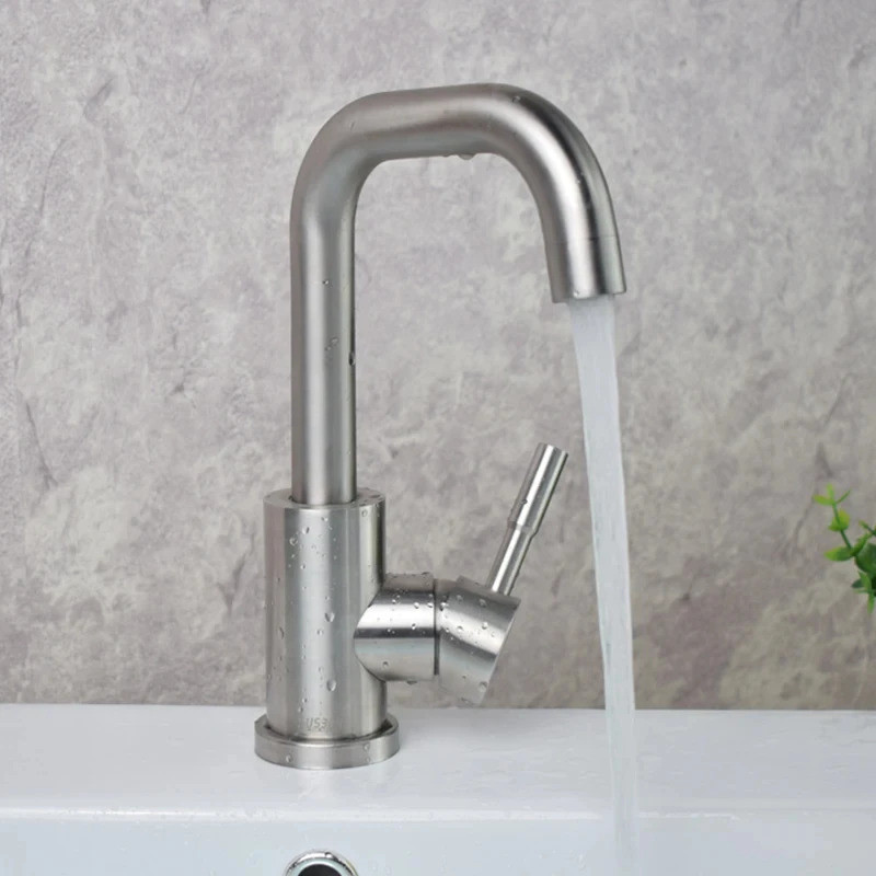 304 stainless steel bathroom basin faucet hot and cold wash mixer faucet 360 rotating sink faucet ba