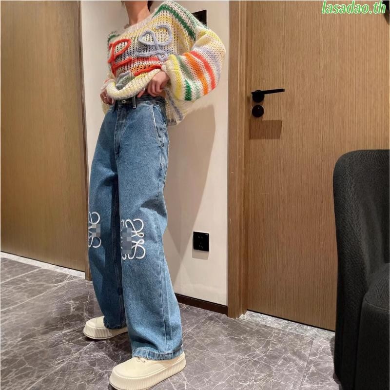 Tataos BANGKOK LOWE PANTS CULOT TROUSERS โลโก้ EMBROIDERED TAG LABEL SOFT กางเกงยีนส์ STRECH นําเข้า