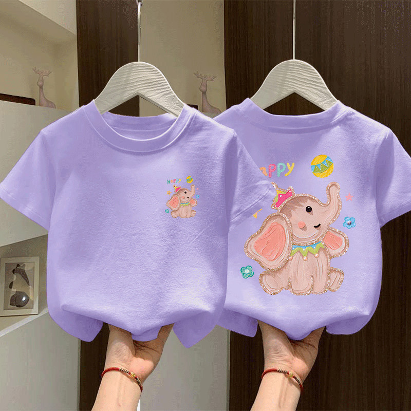 Yout-children ของเด็ก เสื้อเด็ก เสื้อคอกลม แขนสั้น cotton ใส่สบาย เด็ก 2-9 ขวบ 'Elephant'