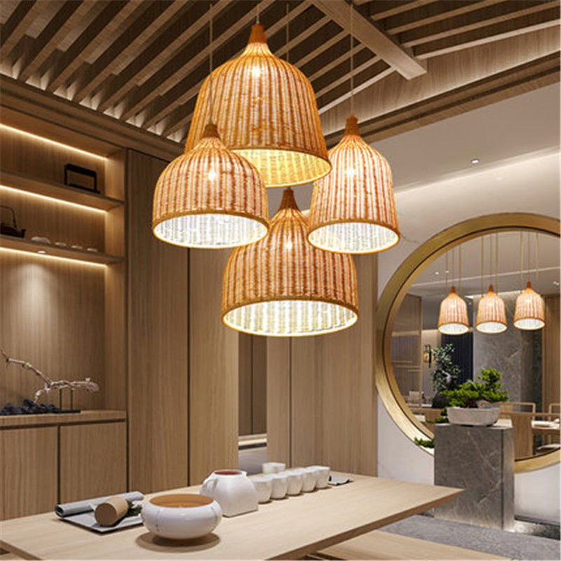 โคมไฟระย้า โมเดิร์น led ไม้ไผ่สาน โคมไฟหวาย ใช้สำหรับ ห้องนั่งเล่น / ห้องนอน / ร้านน้ำชา / ร้านอาหาร