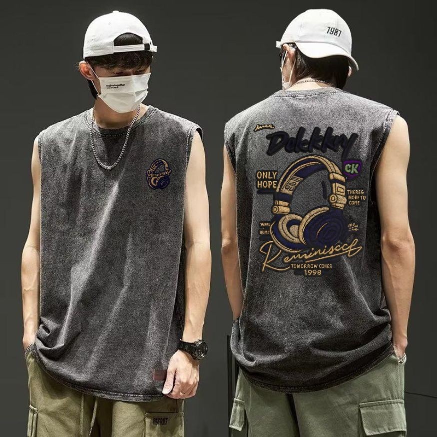 Y-T🐻เสื้อยืดชาย เสื้อกล้าม แขนกุด สวมใส่สบาย ผ้าฝ้าย100% คุณภาพสูง ลาย "NEW YORK NY-" ไม่ต้องรีดผ้า สไตล์ลำลอง