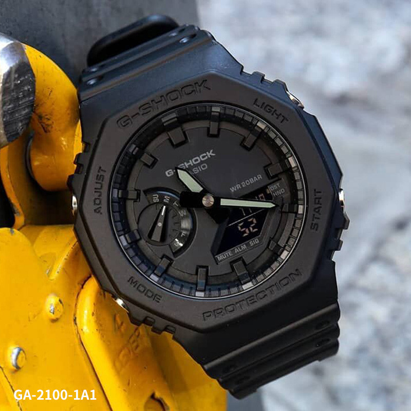 Casio นาฬิกาผู้ชายฟาร์ม Oak แปดเหลี่ยม gshock กันน้ํากีฬานาฬิกาผู้ชาย GA-2100-1A1 สินค้าของแท้