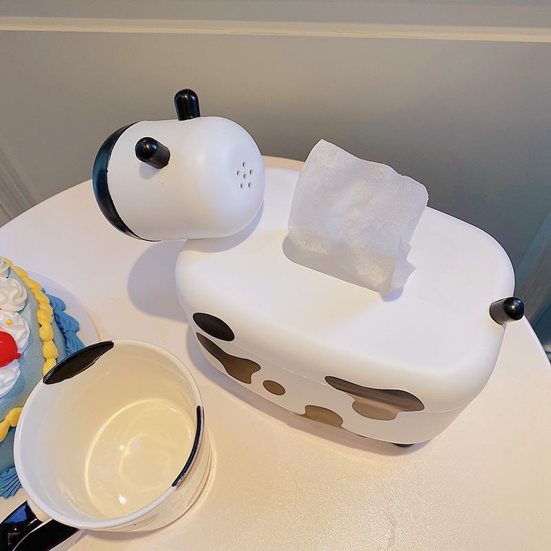 COD กล่องทิชชู่ กล่องทิชชู่+ไม้จิ้มฟัน 2 in 1 รูปร่างวัวเล็ก สำหรับห้องนั่งเล่นและห้องนอน - รูปที่ 6