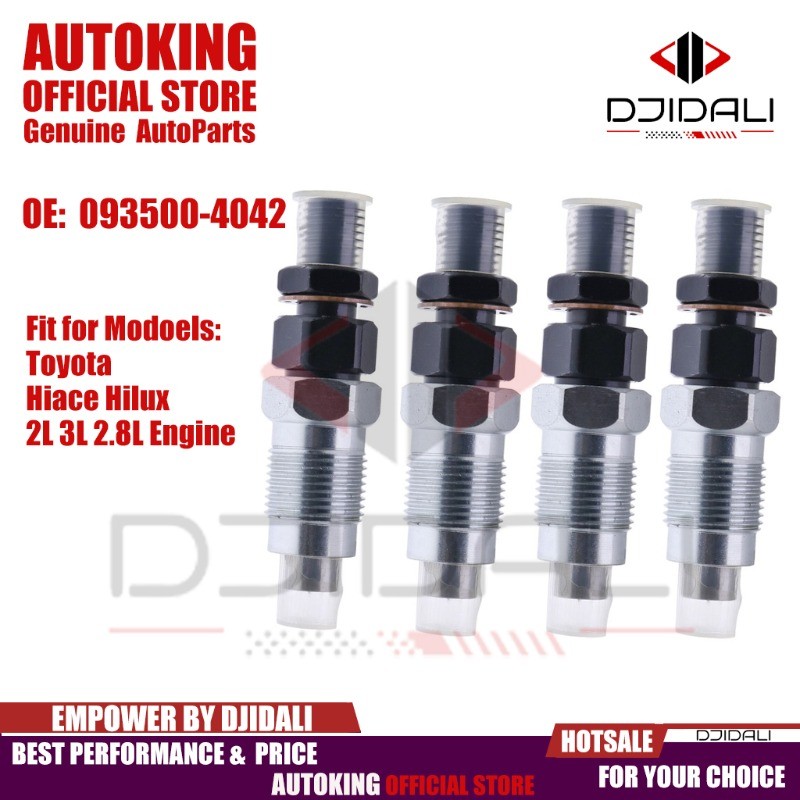 4 ชิ้นดีเซลหัวฉีดน้ํามันเชื้อเพลิงเข้ากันได้กับเครื่องยนต์ hiace hilux 2l 3l 2.8l 093500-4042 0935004042