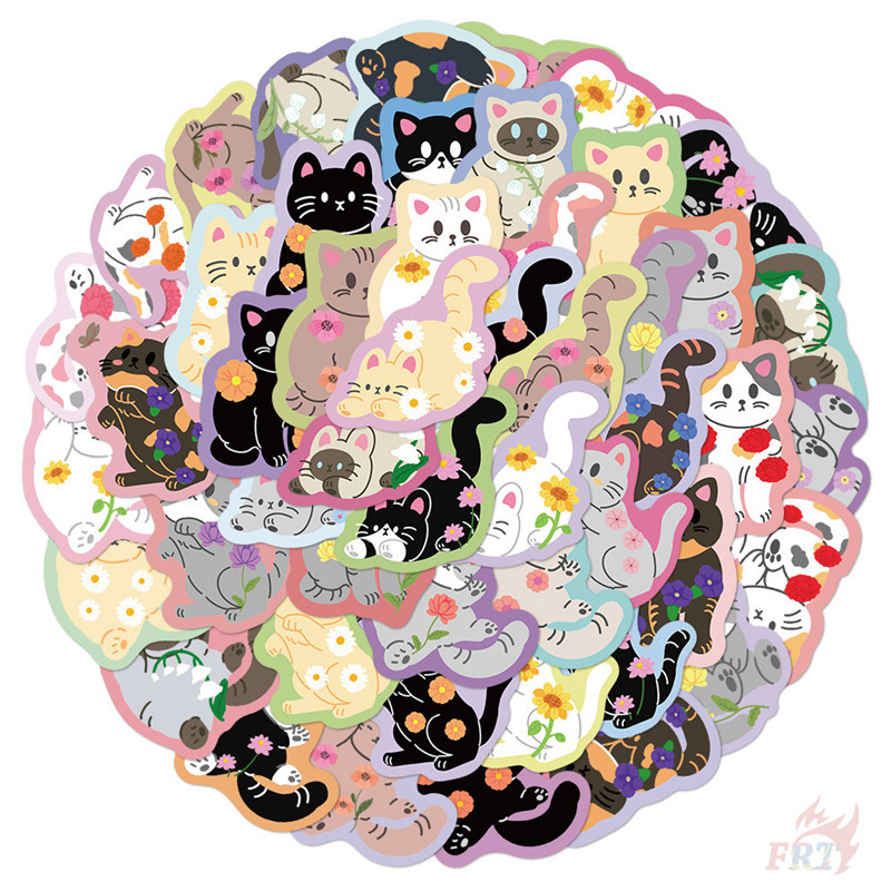 ❀ สติ๊กเกอร์ Smile Cats Series 02 สีสันสดใส ❀ 50 ชิ้น/เซ็ต DIY แฟชั่นกันน้ําเด็กรางวัลสติกเกอร์