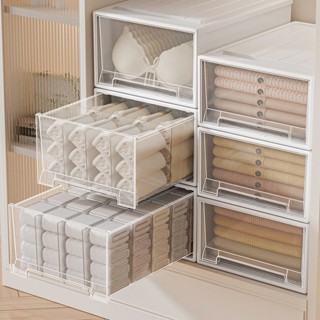 กล่องเก็บของ แบบลิ้นชัก พลาสติก โปร่งใส ที่เก็บชุดชั้นใน ตู้