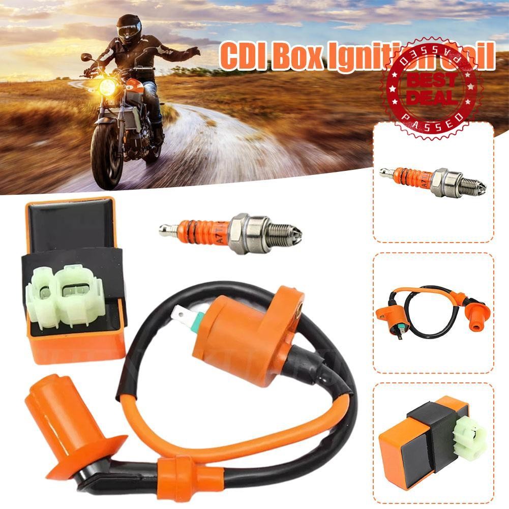6 Pins Racing Ac Cdi กล่องคอยล์จุดระเบิด A7tjc Spark Plug สําหรับ Gy6 50 80 110 125 150cc Moped A0h9