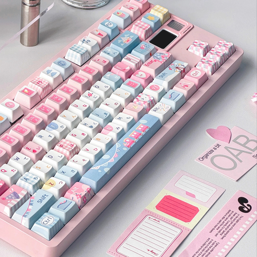 Garden Party Keycap 120 คีย์ PC / PBT Cherry Profile Mechanical Keycap Original โปร่งใส Wooting Aula