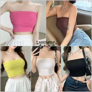 🧡Basic swimsuit💛เสื้อกั๊กผู้หญิง เสื้อท่อนบน สีพื้น เรียบง่า…