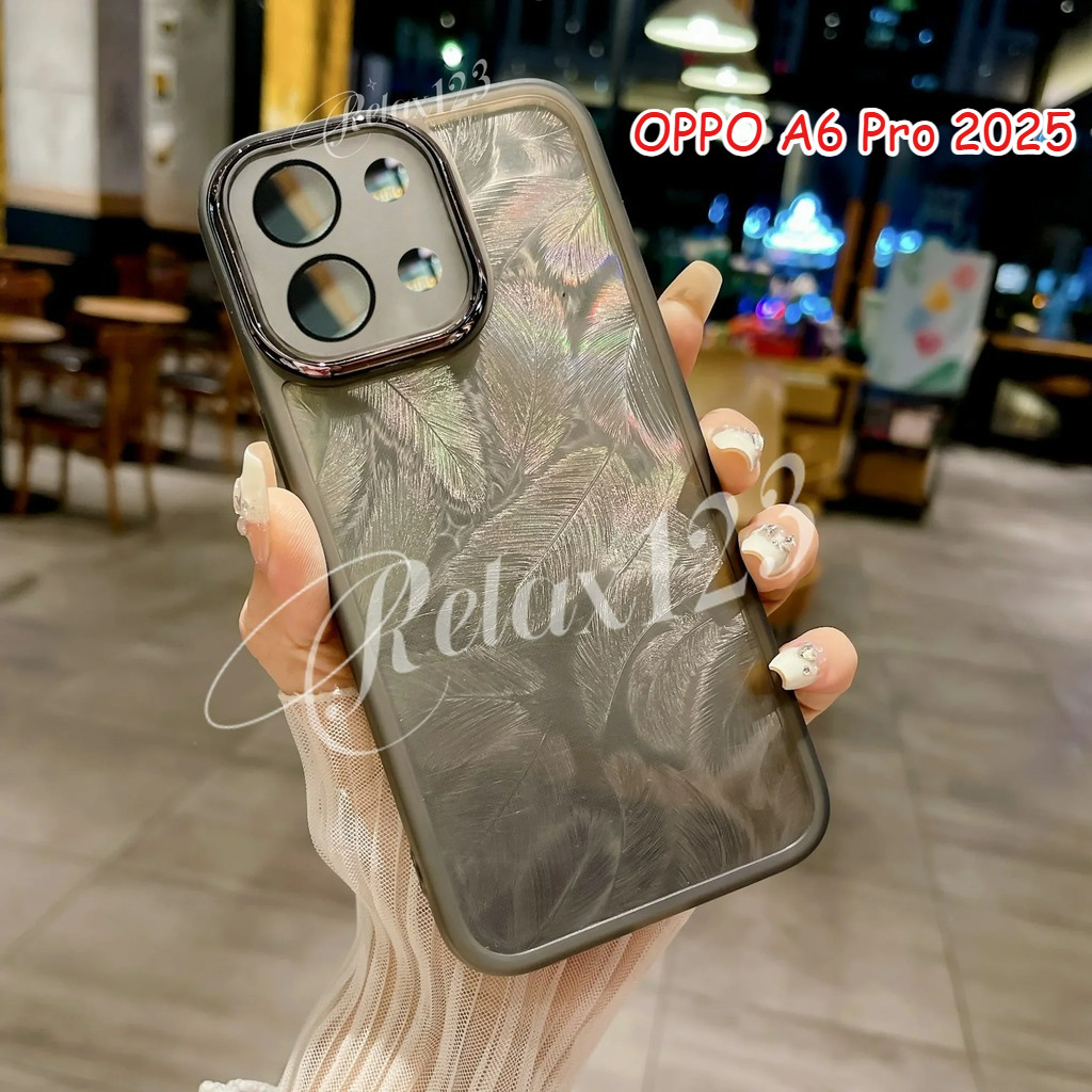 สําหรับ OPPO A6 Pro 5G 2025 OPPO A6Pro A6 A6i A6x OppoA6Pro Oppo A6Pro 5G 4G ปลอก 2025 หรูหรา Feather รูปแบบเคสโทรศัพท์เต็มรูปแบบป้องกันกล้องกันกระแทกนุ่มปกหลัง