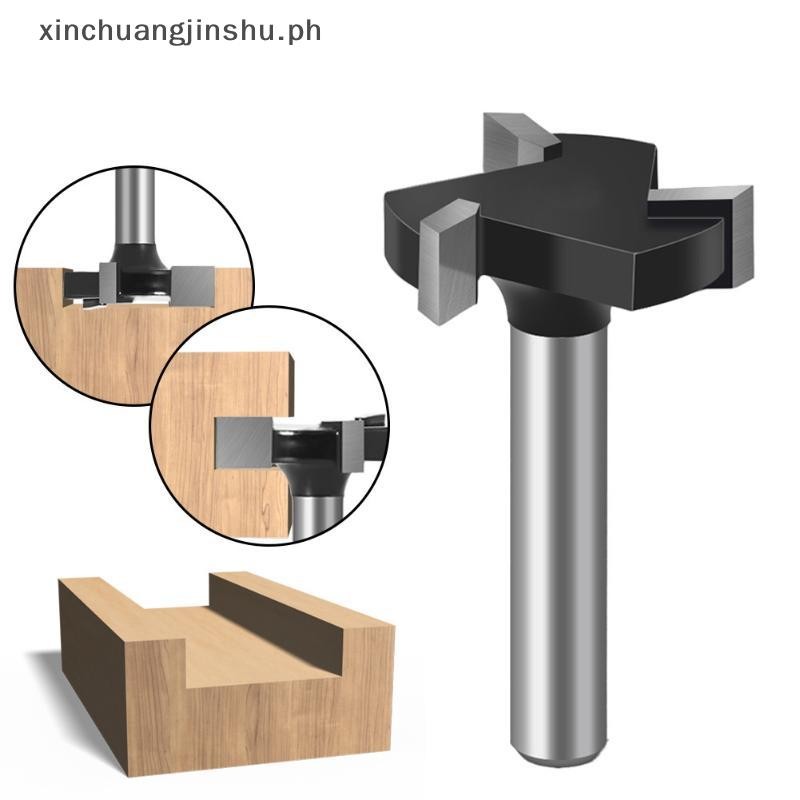 XIN 1/4 Shank งานไม้เครื่องตัดกัด T รูป Slotting เครื่องตัดด้านล่างทําความสะอาดมีด Slot มีดใช้สําหรั