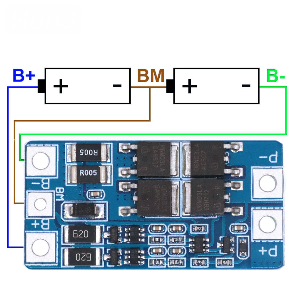 1/5PCS 2S 10A 7.4V 186500 แผ่นป้องกันแบตเตอรี่ลิเธียม 8.4โวลต์ โมดูลฟังก์ชั่นสมดุล พีซีบี พีซีเอ็ม พร้อมสมดุลสําหรับชาร์จธนาคาร
