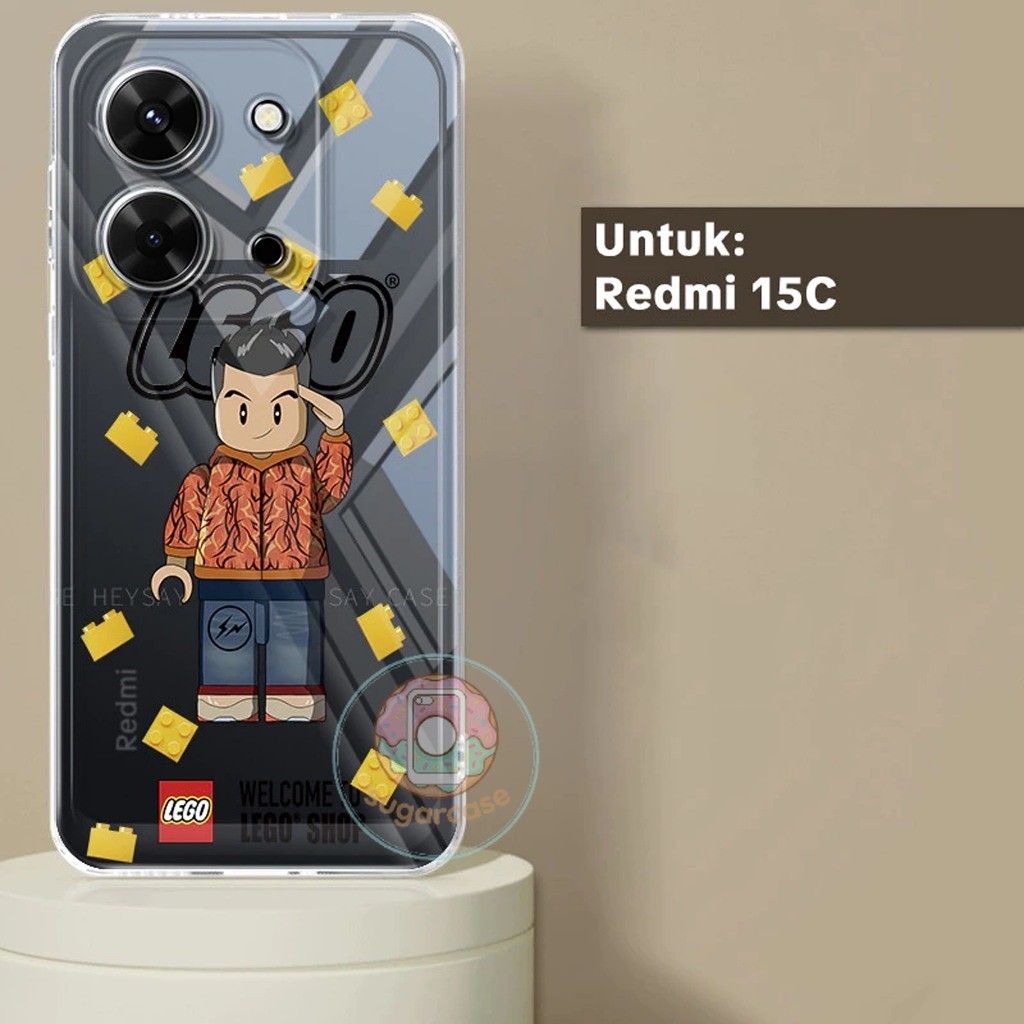 CLEAR GLOSSY SOFTCASE CASING CLEARCASE เข้ากันได้สําหรับ REDMI 15C และ POCO C85 4G / 5G MOTIF PNG-LE