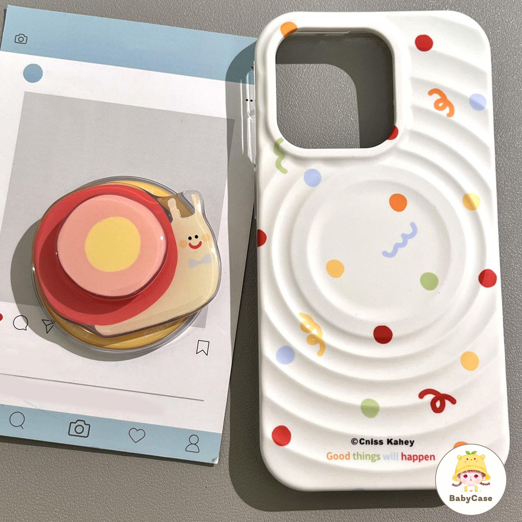 เคสไอโฟน 11 สำหรับ iPhone 14 12 15 16 13 Pro Max 16 14 15 Plus X XR XS Max 16 Pro ลายจุดหวานๆเคสชาร์จคลื่นแม่เหล็กสุดหรู