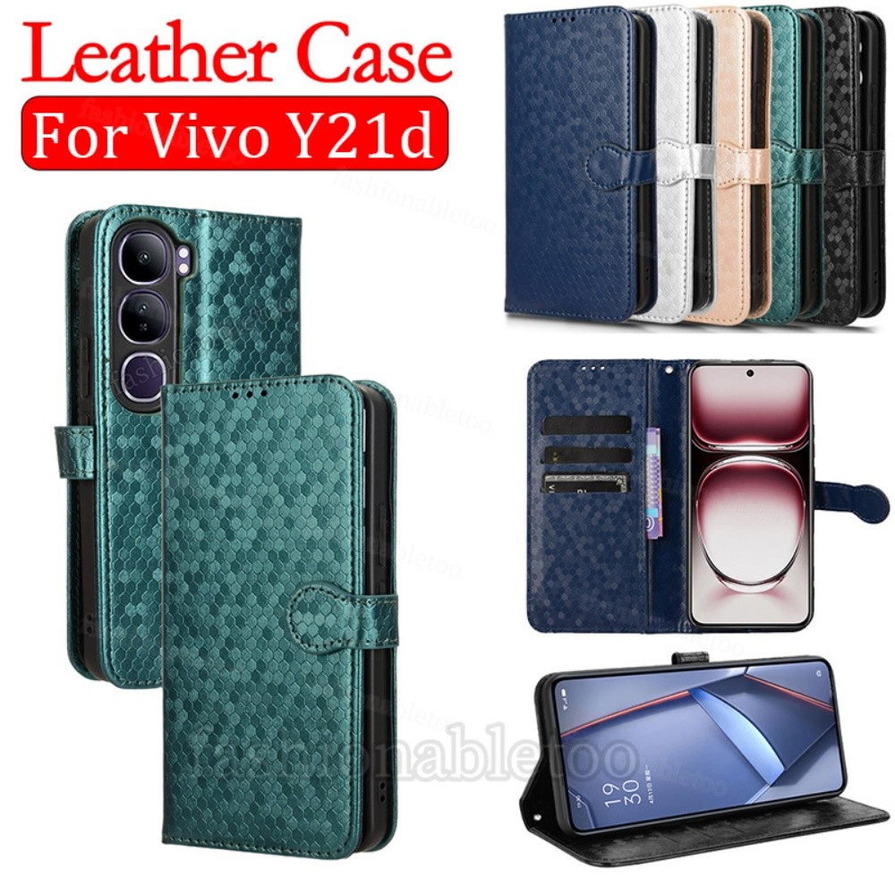 สําหรับ VivoY21d 2025 เคสโทรศัพท์หนังสําหรับ Vivo Y21 d Y21d Y 21d VivoY21d วงเล็บแม่เหล็กปลอกกันกระ