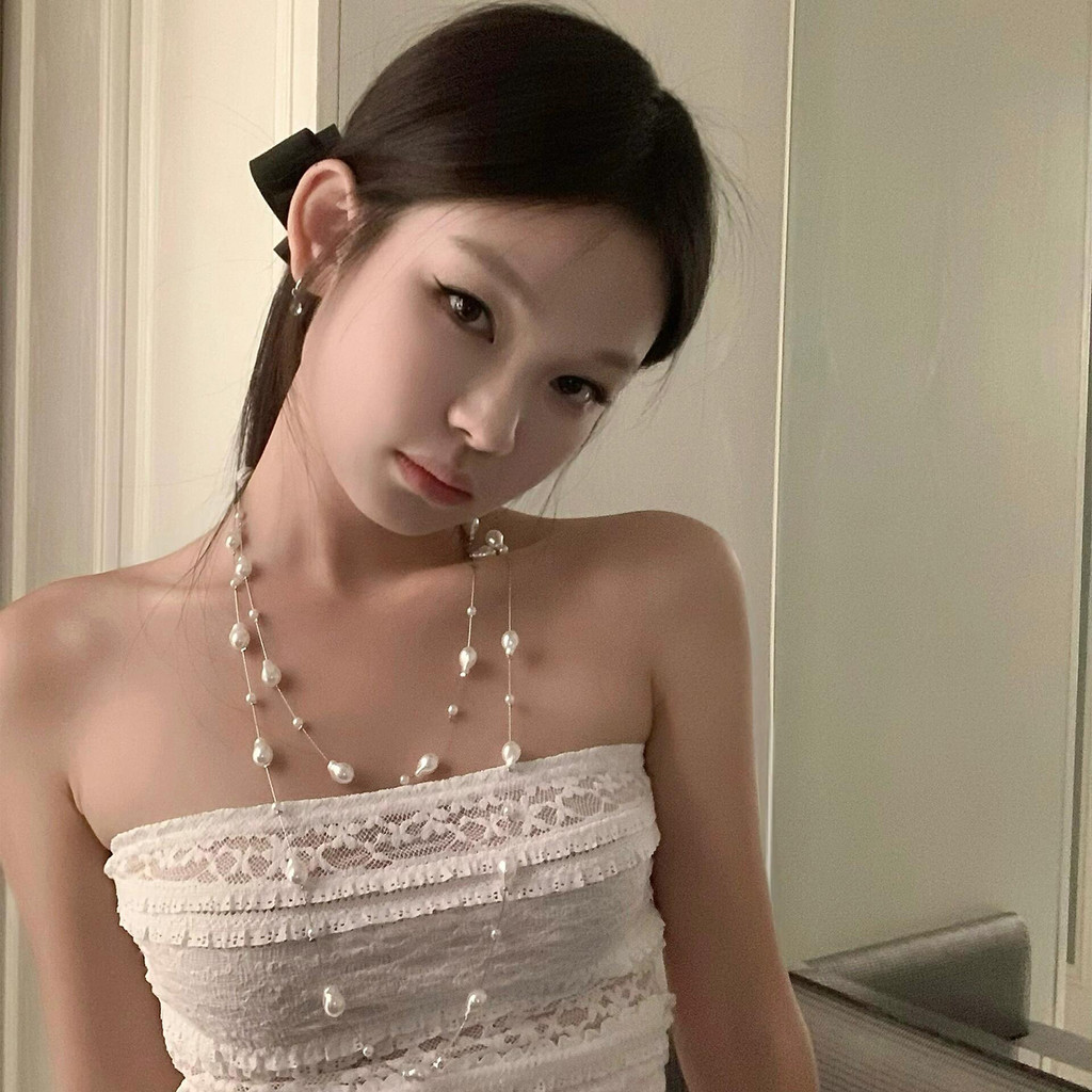 สร้อย สร้อยคอ สร้อยคอมuti-Layer Pearl พร้อมประภасิริยา Clavicle Chain หรูหราสำหรับผู้หญิง เพอร์เฟ็กต