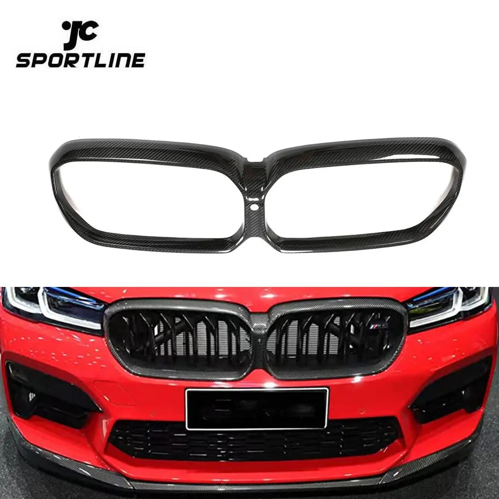 คาร์บอนไฟเบอร์ F90 M5 การแข่งขันรถ Kidney Grill สําหรับ BMW M5 LCI การแข่งขัน 2021