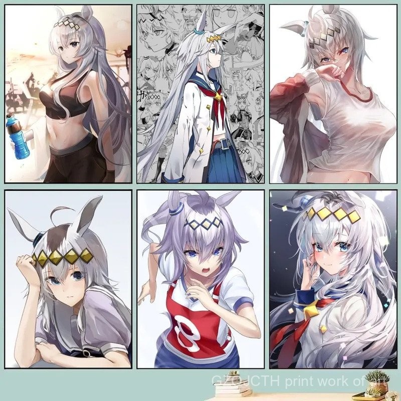 หมวกโปสเตอร์ Uma Musume Oguri กันน้ำ สติกเกอร์ สำหรับตกแต่งบ้านและ-cafe Z39P