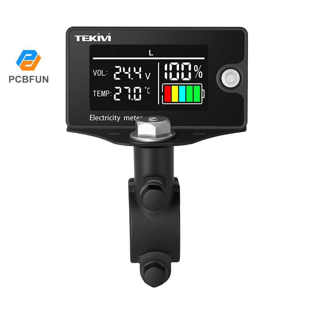 Pcbfun 6839C/6839D DC 8-100V LCD แรงดันไฟฟ้าดิจิตอลและไฟแสดงสถานะพร้อมขายึดและฐานสําหรับ Ternary/Lithium Iron/Acid แบตเตอรี่