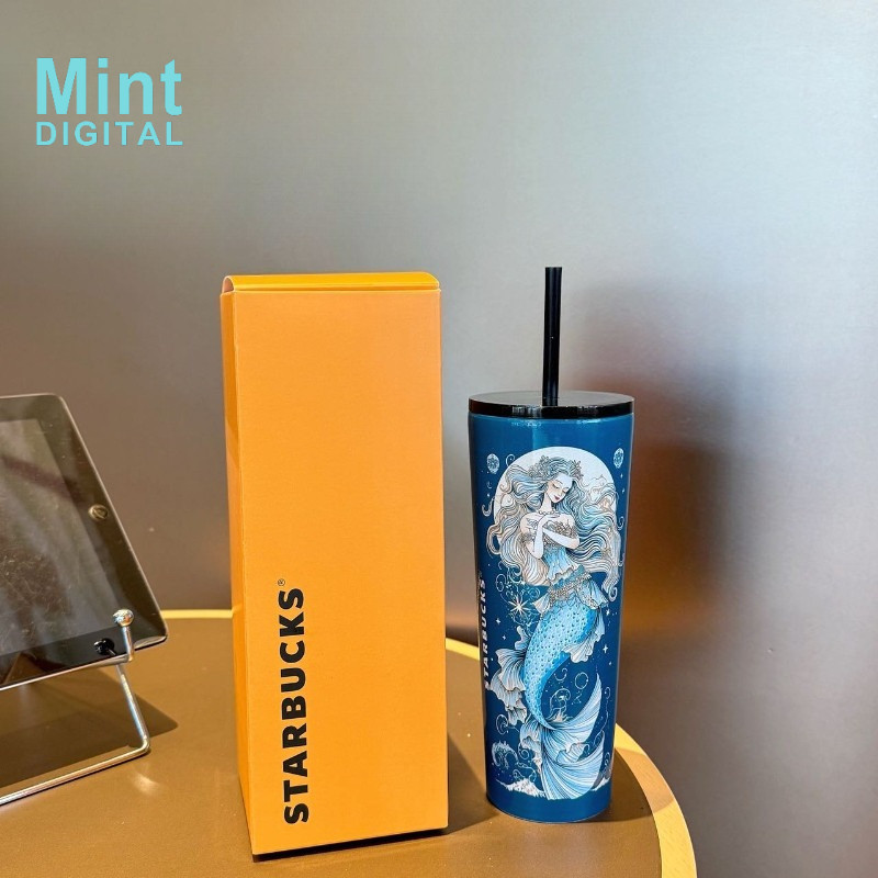 Starbucks Cup Siren Goddess Tumbler 500ml - 304 สแตนเลสถ้วยสูญญากาศพร้อมฟาง Limited Edition โรแมนติกแก้วเดินทางความงามฉนวน Drinkware สําหรับชากาแฟร้อนและเย็น