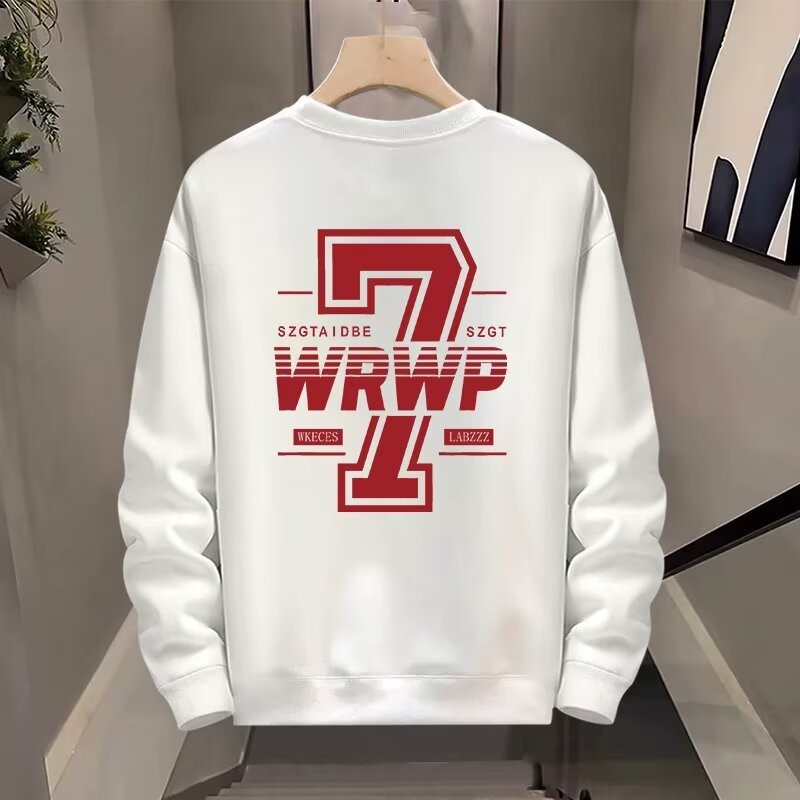 COD 2025 American Style Trendy Brand Number 7 Printed Sweatshirt for Men Autumn New Loose Trendy Coo