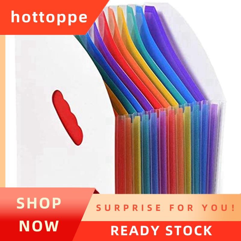 hottoppeExtending File Holder Folder Vertical A4 Vertical File Storage Basket Desktop 13 Pocket File