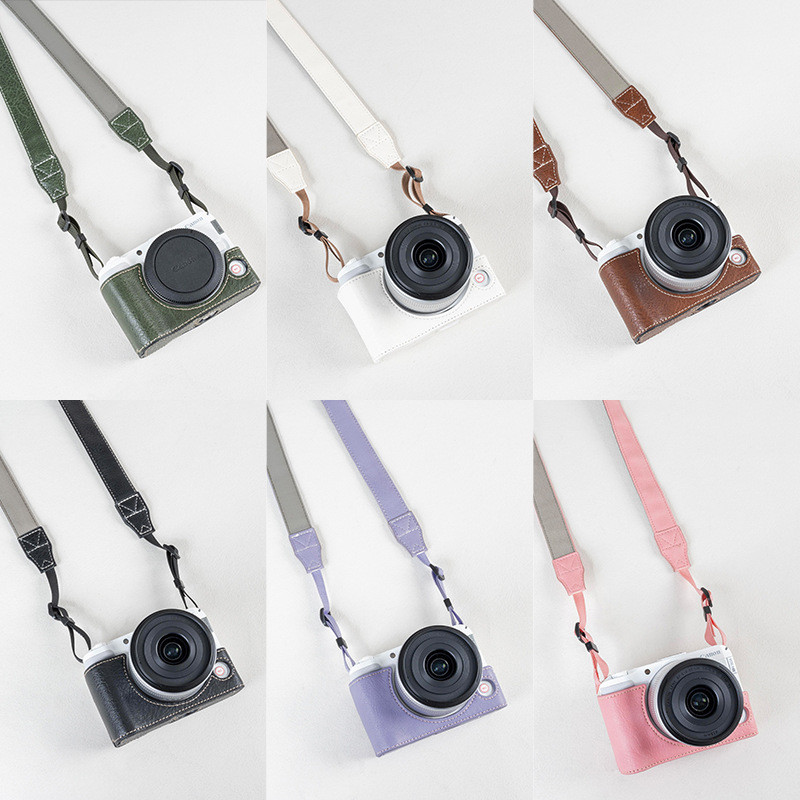 Canon r50v เคสป้องกัน v1 กระเป๋ากล้อง r10r62r7 เคสป้องกัน r100r50r8rpr52 เคสหนังอุปกรณ์เสริม