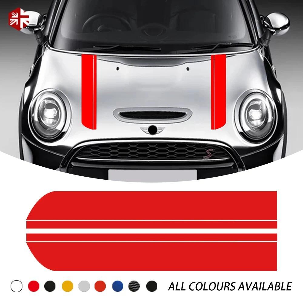 2 ชิ้น Hood Decal ฝาครอบเครื่องยนต์ Bonnet Stripe สติกเกอร์สําหรับ MINI Cooper Contryman R60 F60 Clu